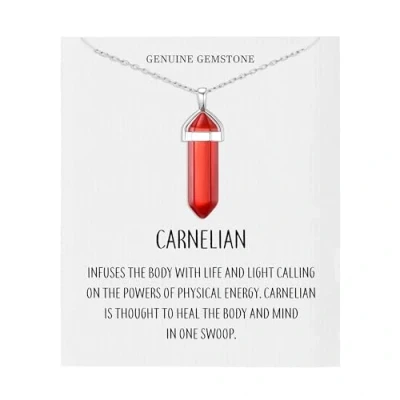 Image of Philip Jones Carnelian Gemstone Necklace with Quote Card