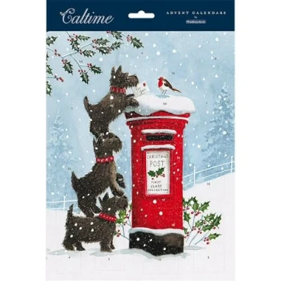 Image of Scotty Dog Post Box Letter for Santa 245 x 325 mm Caltime Traditional Advent Calendar, Multi