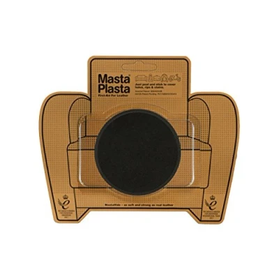 Image of MastaPlasta Instant Self Adhesive Premium Suede and Velvet Repair Patch Black Circle 8cm x (3in 3in). Upholstery Quality Patches for Seating, Car Interiors, Bags, Jackets &amp; More