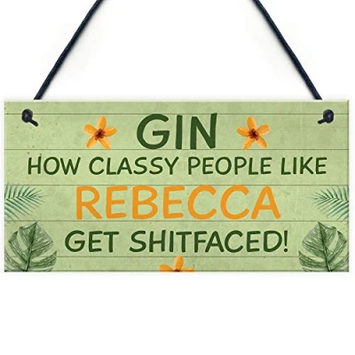 Image of RED OCEAN Personalised Gin Bar Sign Funny Gift Home Alcohol
