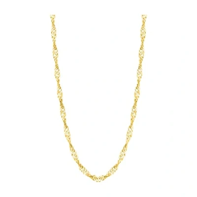 Image of Sofia Milani Women&#039;s Necklace 925 Silver Gold Plated Singapore Chain N0637