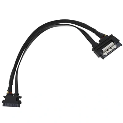 Image of SG Store 22 Pin SATA Power Extension Cable 7+15 Male to Female Data &amp; Combo with Locking Latch for (Serial) Hard Drives Optical SSHD 30cm