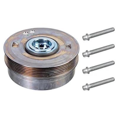 Image of 002384185, 008602799, 008638613, 008638614, 11232384185 crankshaft Pulley FEBI BILSTEIN 173069 6PK 159mm 5 with bolts/screws, for BMW: X1
