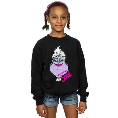 Image of Disney Girls Villains Ursula Unfortunate Soul Sweatshirt Black 3 4 Years
