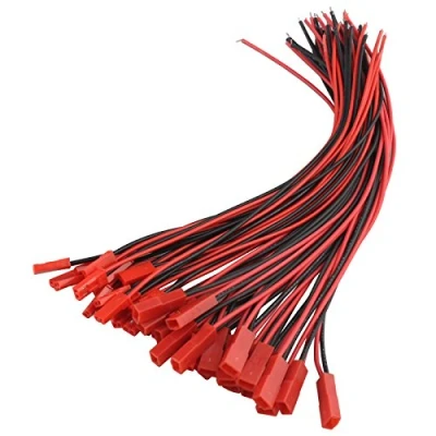 Image of HALJIA 20 Pairs 200mm 20cm JST Connector 2 Pin Plug Cable Line Wire Male+Female for LED Lamp Strip RC Toys Battery