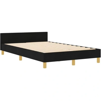 Image of vidaXL Black Fabric Bed Frame 120x190 cm