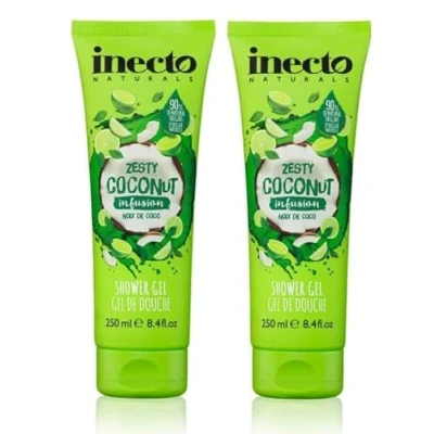 Image of 2x Inecto Zesty Coconut Infusion Shower Gel 250ml, Lime &amp; Mint