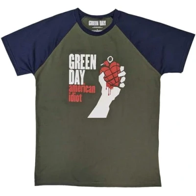Image of Paradiso Clothing DAY American Idiot Raglan Print Tshirt, Women&#039;s, Size: Large, Green