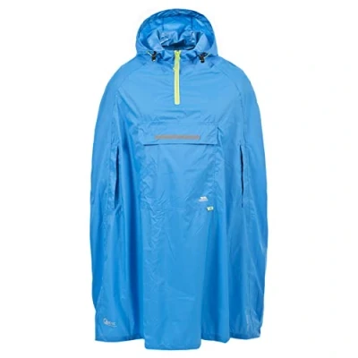Image of Trespass Qikpac Poncho, Cobalt, L, Compact Packaway Waterproof Poncho Adult Unisex, Large, Blue