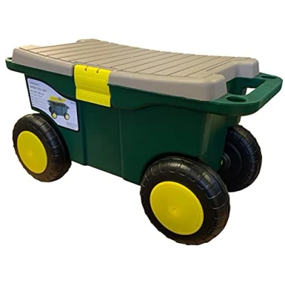 Image of Rolling Sit On Garden Tool Storage Cart