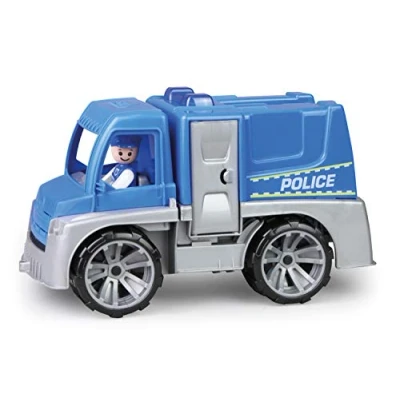Image of Lena 04455 TRUXX Emergency Officer Figure Complete with Protective Shield, car Accessories, Police Transporter Doors That can be Opened, Play Vehicle for Children from 2 Years