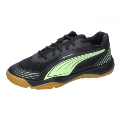 Image of PUMA SOLARFLASH III JR Indoor Court Shoe, Black Fizzy Apple, 3 UK
