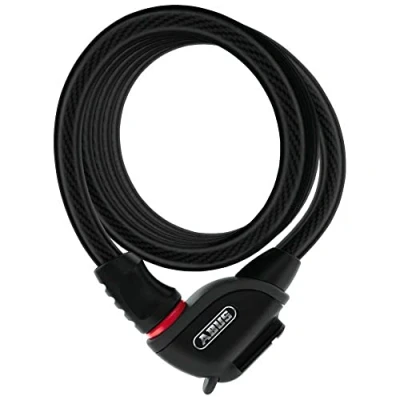 Image of ABUS PHANTOM 8950/180 TexFL Cable Bike Lock Set with Saddle Clamp Bracket 12/15mm Security Level 5 Black