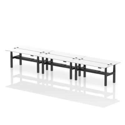 Image of Air B2B 1800x600mm Height Adjustable 6P Bench Desk CP White/Black
