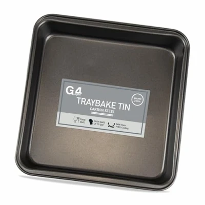 Image of G4GADGET Non Stick Baking Tray for Oven 24cm Durable Carbon Steel, Easy Clean, Dishwasher Safe Perfect Baking, Roasting, and Cooking
