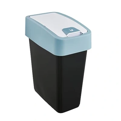 Image of keeeper Premium Rubbish Bin With Flip Lid, Soft Touch, 10 Litre, Magne, Nordic Green