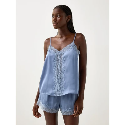 Image of Camisole in satin with lace details