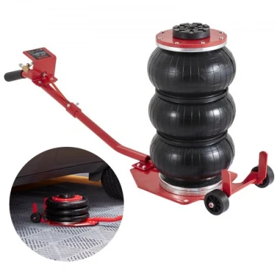 Image of VEVOR Air Jack, 3 Ton/6600 lbs Triple Bag Airbag Jack with Six Steel Pipes, Lift up to 17.7 inch/450 mm, 5 s Fast Lifting Pneumatic Long Handles for Cars, Garages, Repair, (Red)