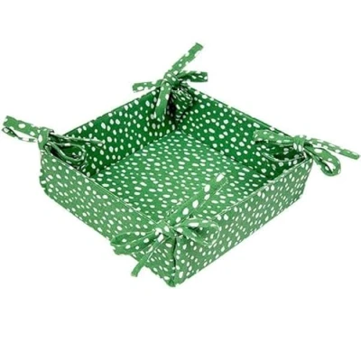 Image of Dexam Sintra Recycled Cotton Spotted Bread Basket Green