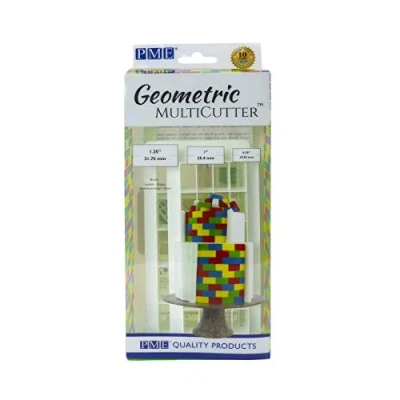 Image of PME GMC174 Geometric Multicutters for Cake Design Brick Small, Medium &amp; Large Size, Set of 3, ABS Plastic