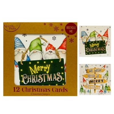 Image of 12 Christmas Wishes Card 2 Assorted Designs for Your Holiday Season Ideal Sending Warm Friends, Family, Colleagues and Loved Ones