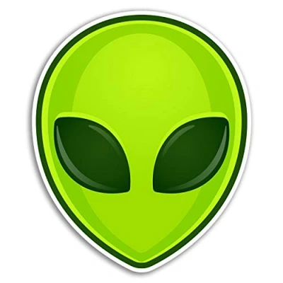 Image of 2 x 10cm Space Alien Fun Vinyl Stickers Sticker Car Luggage Travel #19237 (10cm Tall)