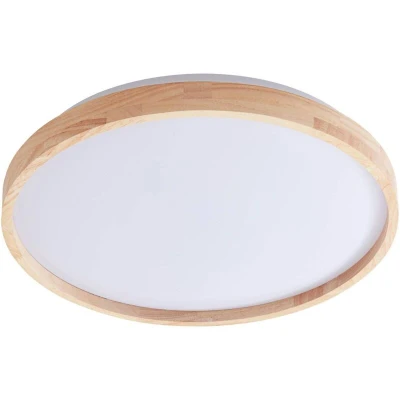 Image of Lindby Smart LED ceiling light Mirren wood Ø39.5cm CCT Tuya