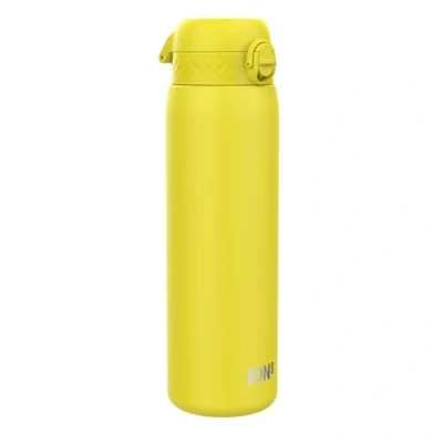 Image of Ion8 Vacuum Insulated Stainless Steel 1 Litre Water Bottle, 920 ml/31 oz, Leak Proof, Easy to Open, Secure Lock, Dishwasher Safe, Carry Handle, Metal Ideal for Sports and Yoga, Yellow