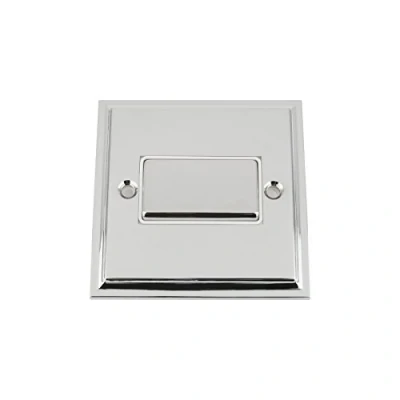 Image of Fan Isolator 3 Pole Switch Polished Chrome Victorian White Insert Metal Rocker