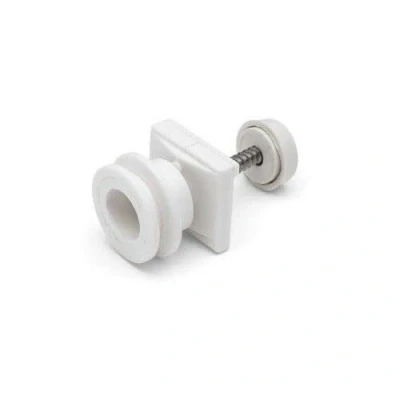 Image of 8 x Joint Ball Grooved/ Slot Shower Door Rollers 19mm Wheel White Sovereign