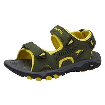 Image of KangaROOS Unisex K Celtic Barbo Sandal, Olive Lemon Chrome, 4 UK