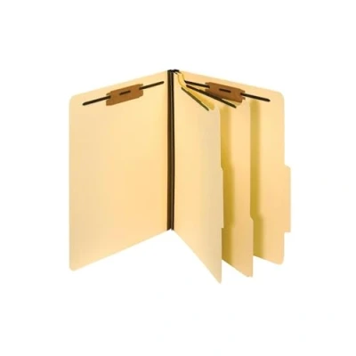 Image of Pendaflex Manila Classification File Folders, 2 Dividers, 2&quot; Bonded Fasteners, 2/5 Tab Cut, Letter Size, Manila, Box of 10 (24000P), Specialty