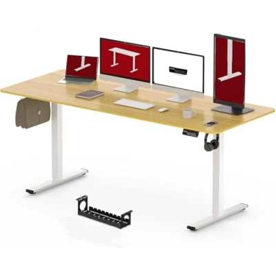 Image of SANODESK 200 * 80 Electric Standing Desk Height Adjustable Sit Stand Up for Home Office