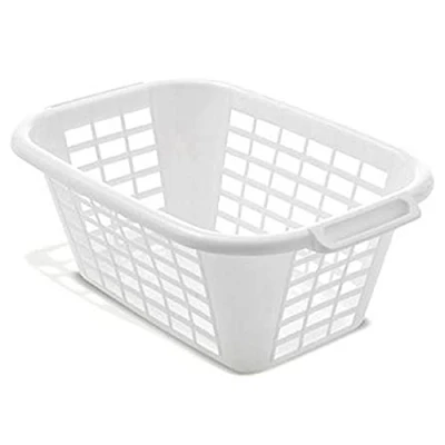 Image of Addis 510610 Rectangular Laundry Basket in White, 1 Pack