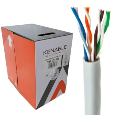 Image of kenable Indoor Ethernet Cable Reel Network LAN UTP CAT5e CCA Solid 305m Grey [305 metres]