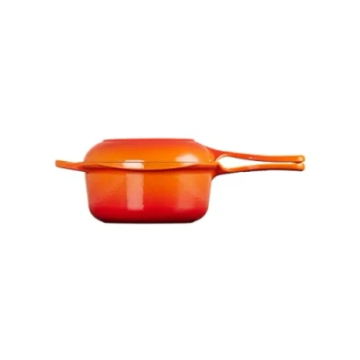 Image of Le Creuset Signature Cast Iron 2 in 1 Pan, 22 cm, 2.3 L, Volcanic, 25044220902460