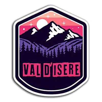 Image of 2 x 10cm Val d&#039;Isere Ski Vinyl Stickers Travel Sticker Laptop Luggage #23652 (10cm Tall)
