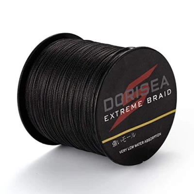 Image of Dorisea Extreme Braid 100% Pe Black Braided Fishing Line 109Yards 2187Yards 6 550Lb Test Wire String Incredible Superline Zero Stretch (1000m/1093Yards 200lb/0.75mm(8Strands))