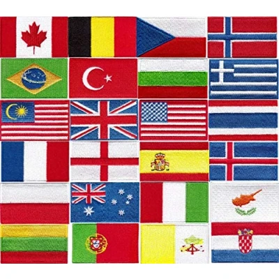 Image of National Country Flag Patch Iron On Sew Embroidery Badge Cartoon (SPAIN NAME)
