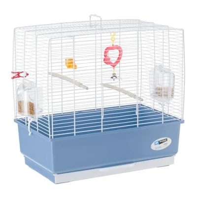 Image of Ferplast Rekord 3 Bird Cage with Pearly White Bars Accessories, Medium