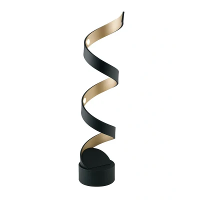 Image of HELIX LED Swirl Table Lamp Black, Gold 960lm 3000K 14.5x66cm