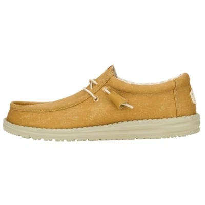 Image of HEYDUDE Wally Stretch Canvas, Men Slip On shoes, Cumin Brown/Stone Grey, M8