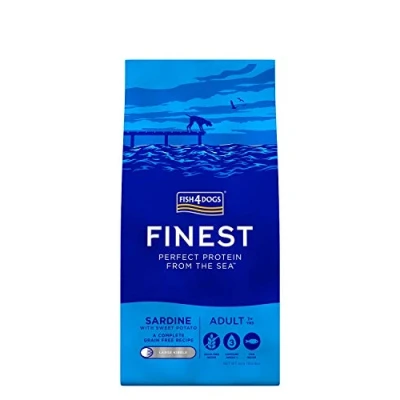 Image of Fish4Dogs Finest Adult Sardine with Sweet Potato Natural, Hypoallergenic Dog Food Great for Shiny Coats Rich in Omega 3, 6 and 9 (Large Kibble 6kg)