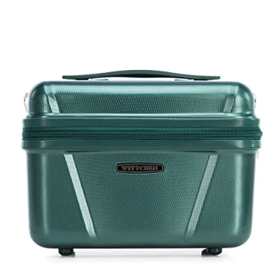 Image of WITTCHEN Explorer line Cosmetic Travel Case Toiletry Bag Hard Shell Polycarbonate High Strength Plastic Honeycomb Structure Size XS Green
