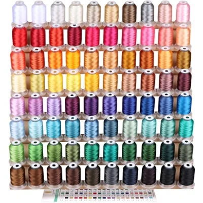 Image of New brothread 80 Spools Janome Colours Polyester Machine Embroidery Thread Kit 500M Each Spool NewColours Assortment
