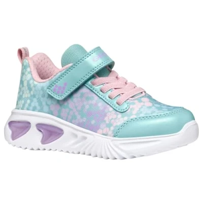Image of Geox Light UP Assister GIRL Trainers for kids, Size: 11.5K, Turquoise/pink Imitation leather/ textile