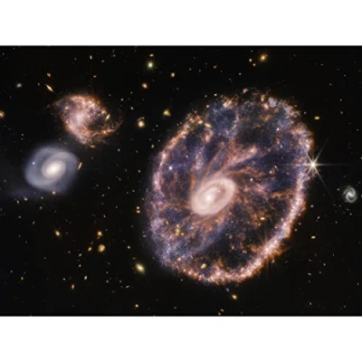 Image of Artery8 NASA James Webb Space Telescope Cartwheel Galaxy NIRCam MIRI Composite Image Poster Unframed Wall Art Print Home Decor Premium