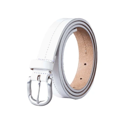 Image of Kendal Leather Belt (White, X Small)