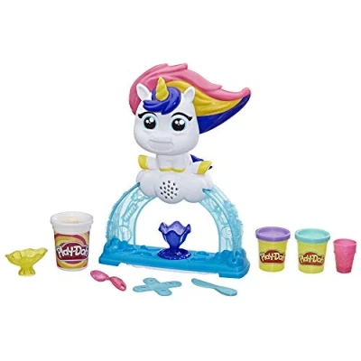 Image of Play Doh Tootie The Unicorn Ice Cream Set with 3 Non Toxic Colors Featuring Color Swirl Compound