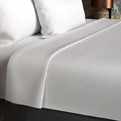 Image of Soleil d&#039;ocre, Flat Sheet, Cotton, 57 Thread Count, White, 180 x 290 cm